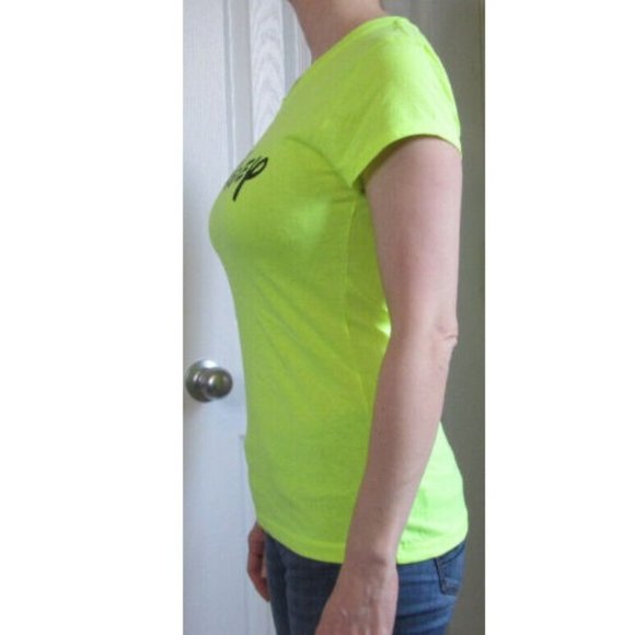 Disney Parks Neon Yellow Tshirt Disneyland Disney World Get ahead Womens size M - Picture 4 of 6